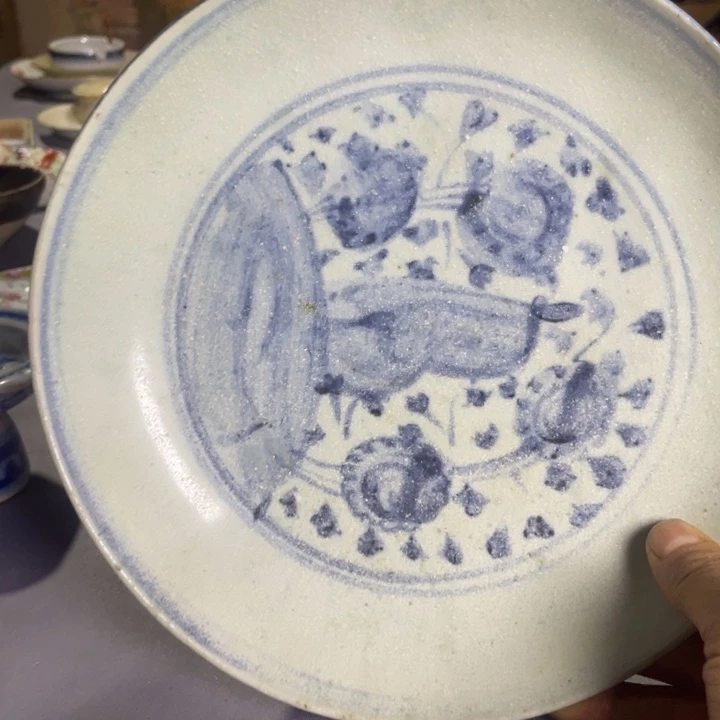 景德镇青花花卉盘（全品）