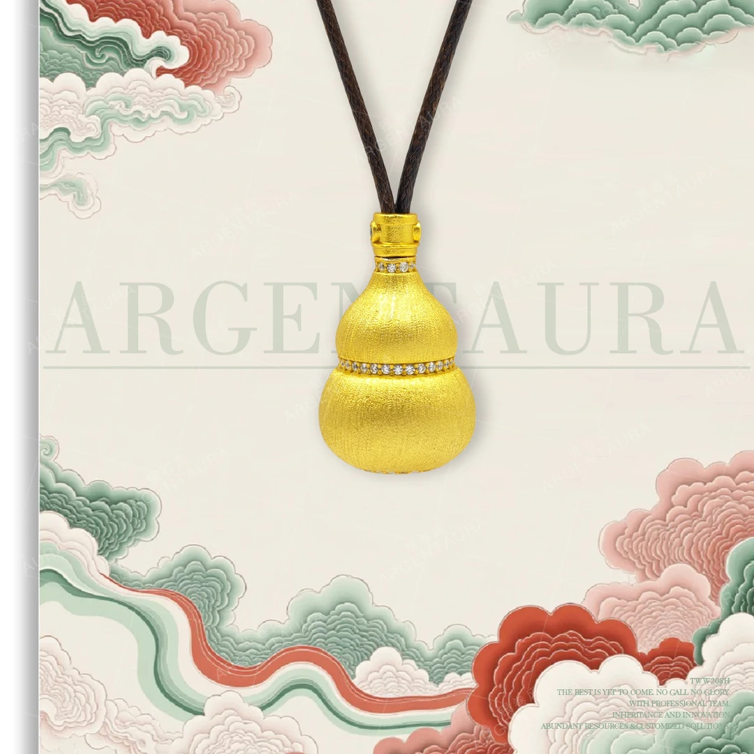 吊坠足银 玉总Lesley | 银卷风Argentaura | 微镶葫芦财神套链