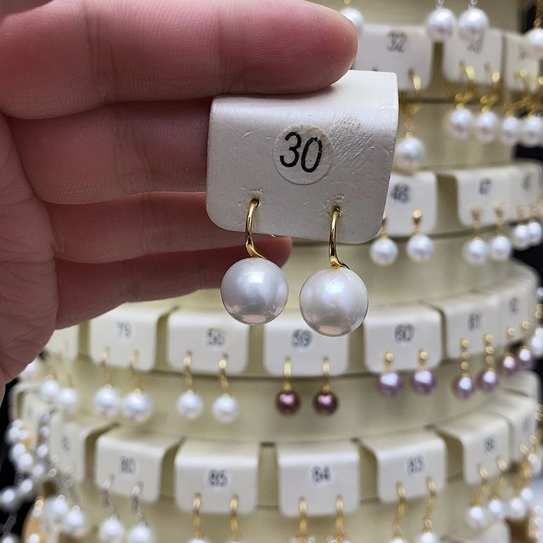 淡水珍珠耳饰银S925镶嵌