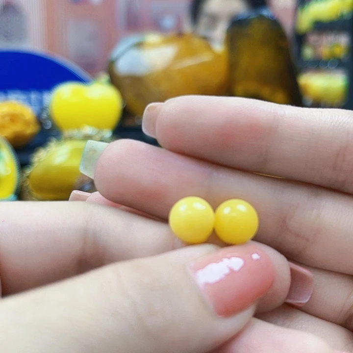 琥珀颈饰银S925镶嵌耳环
