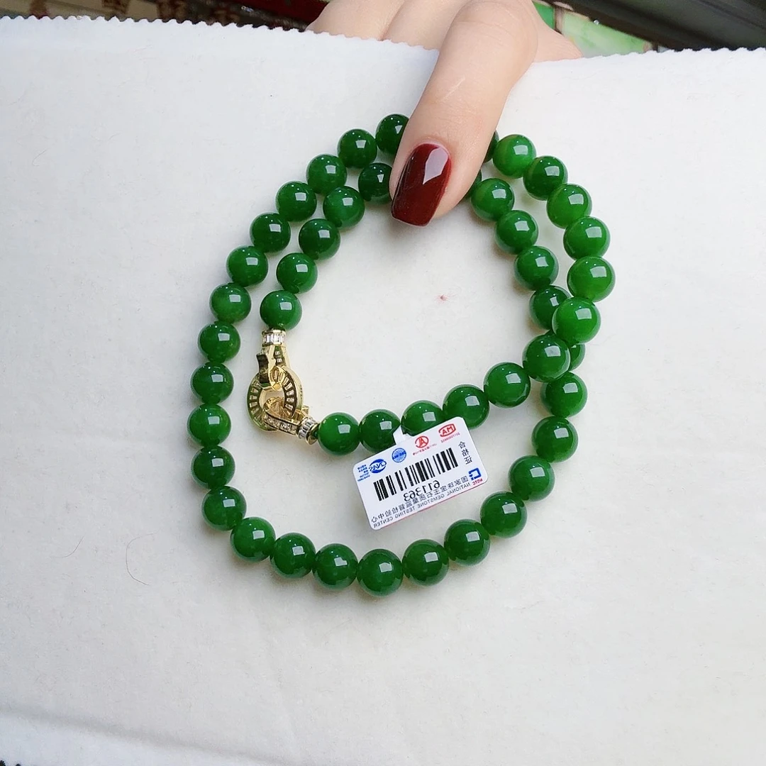 和田玉（碧玉）项链未镶嵌柠*