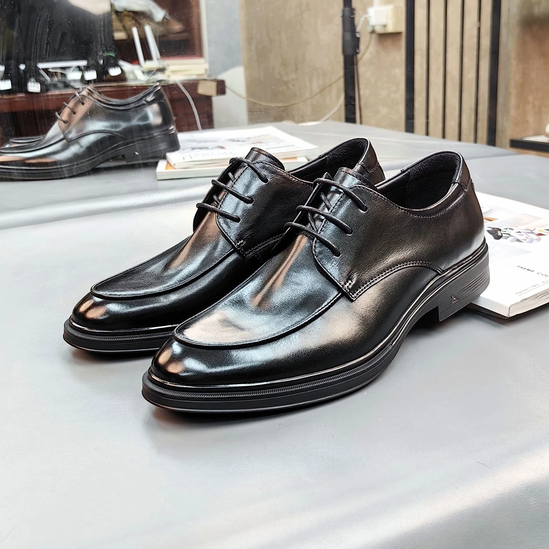 男士正装皮鞋系带真皮商务皮鞋时尚潮流百搭透气韩版结清男士皮鞋
