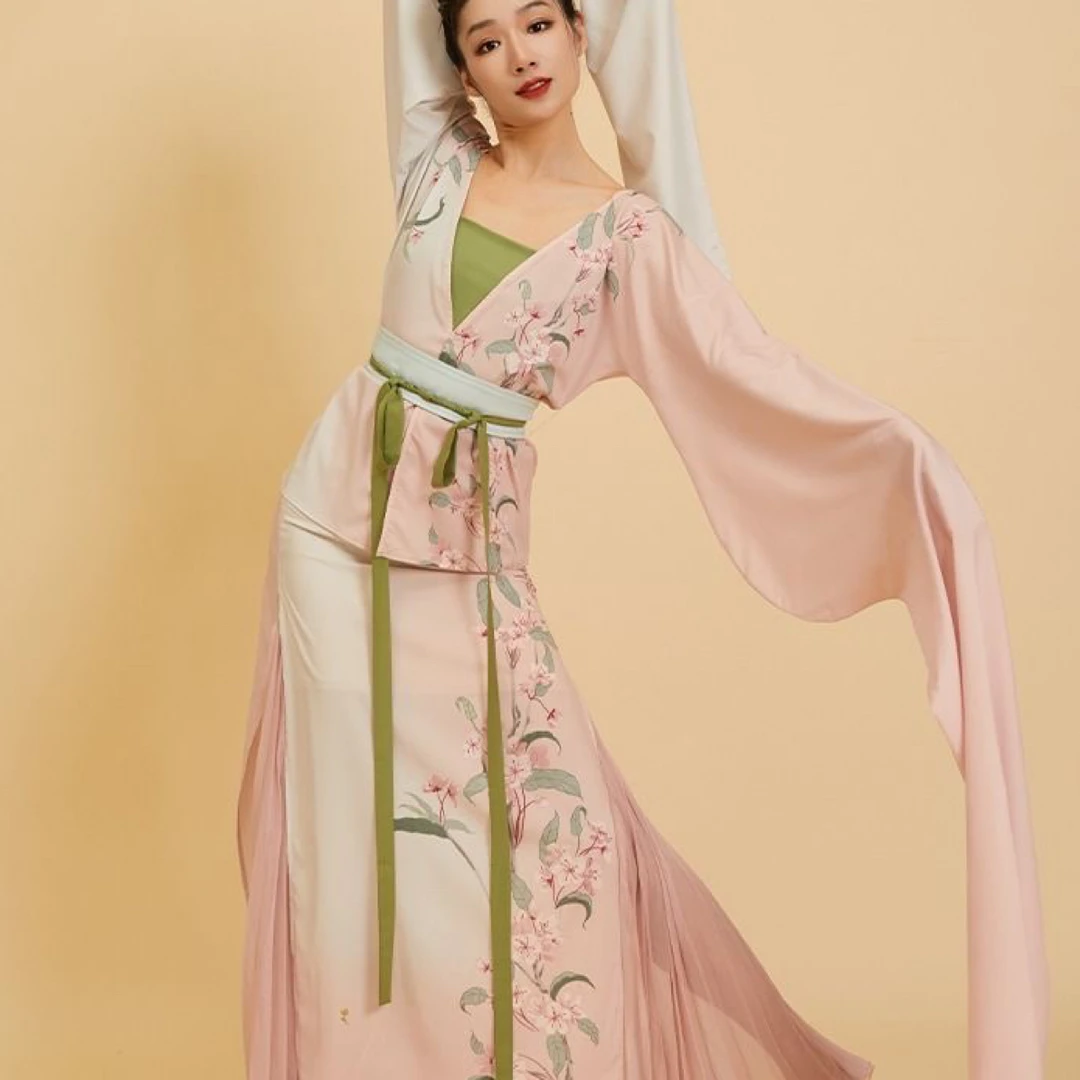 古典舞飞花水袖舞蹈服舞蹈水袖上衣演出练功服中国风舞服