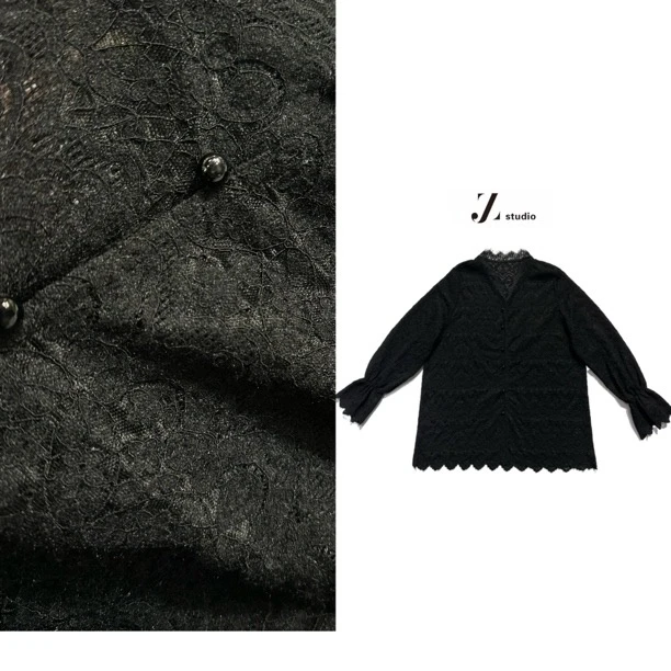 A13337大码胖妹法式高级感钩花蕾丝长袖衬衫女百搭显瘦开衫上衣潮