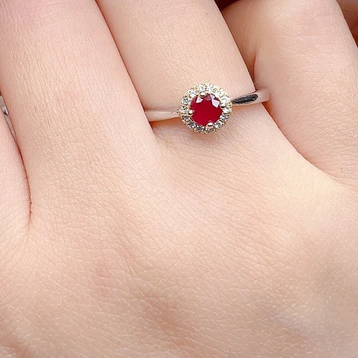 红宝石银S925镶嵌戒指