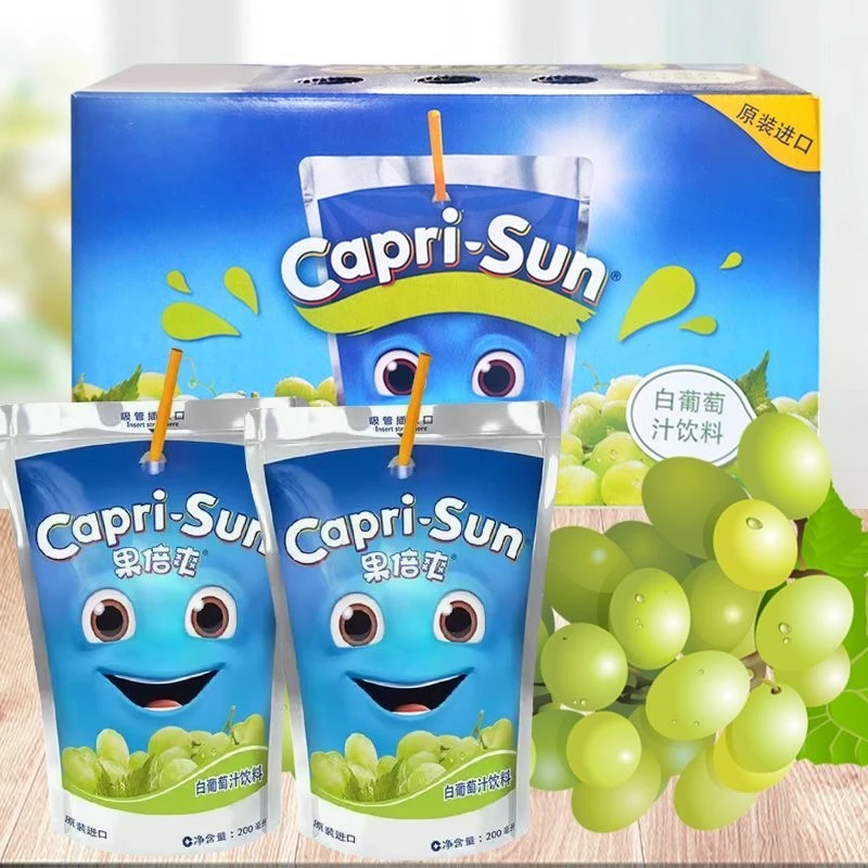 果倍爽果汁饮品白葡萄味款200ml袋装饮料