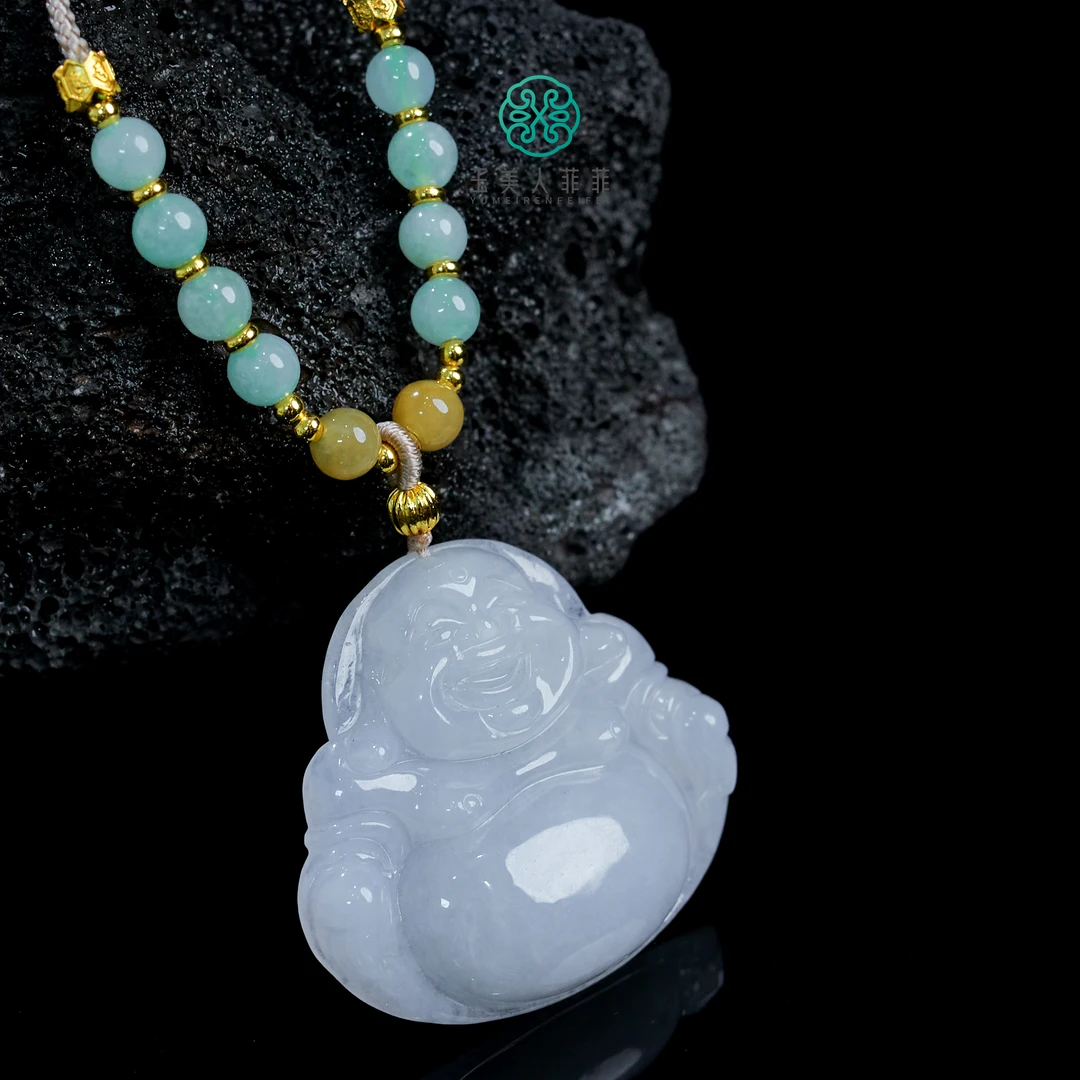 石惑珠宝-翡翠佛公吊坠约37*40mm-赠绳