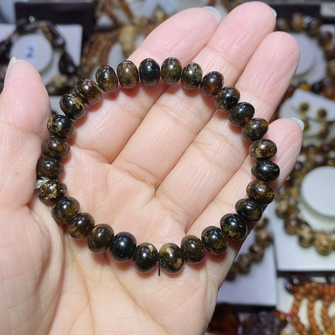 琥珀未镶嵌裸石蜡花8m