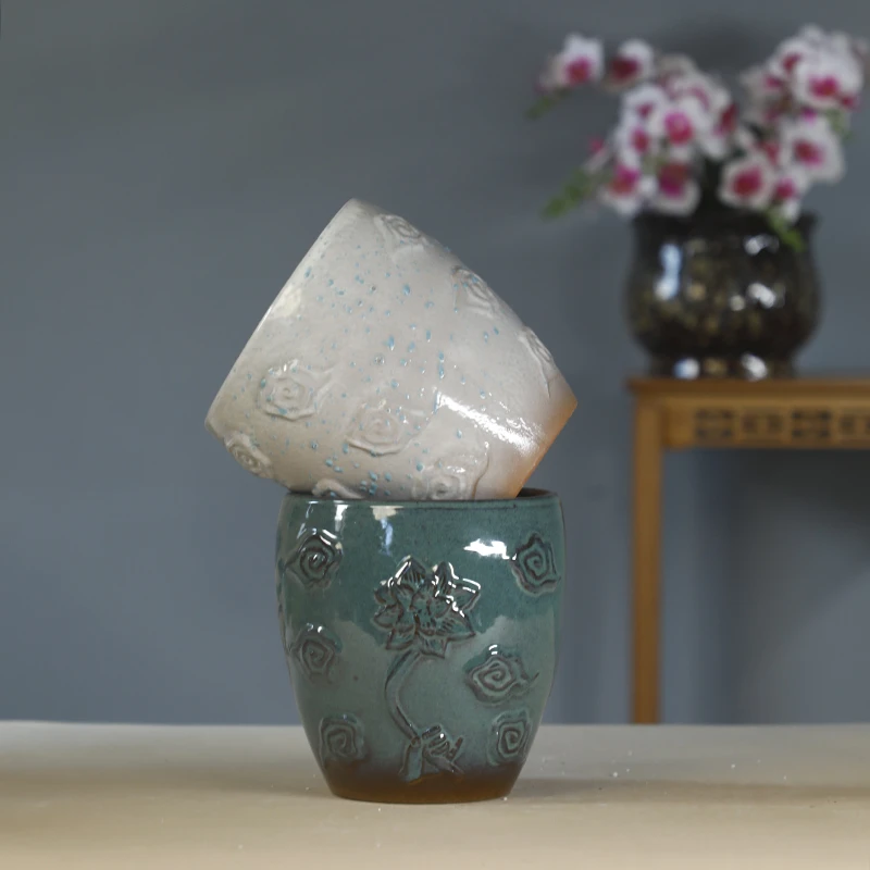 复古拼盘 简约粗陶 紫砂罐 多肉景观 三角梅创意盆栽128#