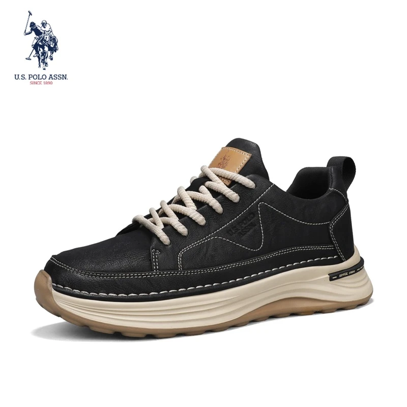 U.S. POLO ASSN.2025冬季加绒圆头潮流舒适增高厚底运动休闲鞋