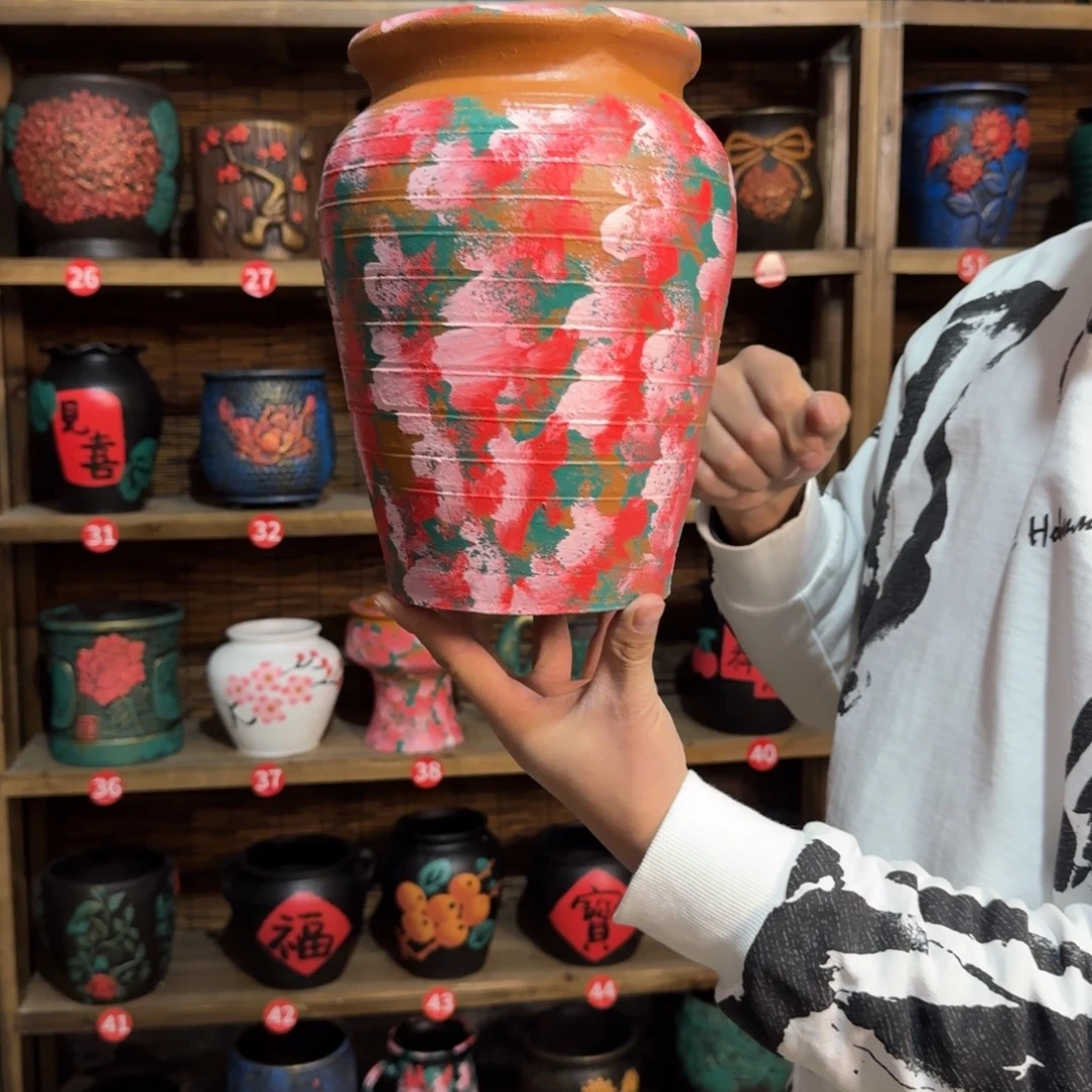 带孔高端浮雕花盆高度+口径26-16