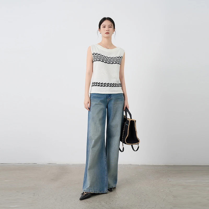 Moprobably李予诺「质一」“100棉”美式复古直筒休闲牛仔裤L5173046