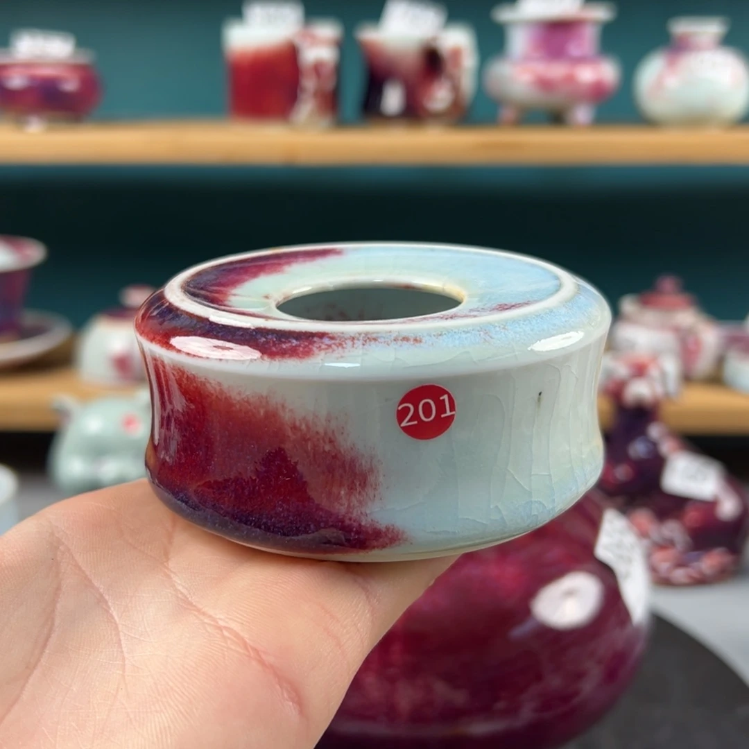 瓷片微瑕烟灰缸玉石釉纯手工