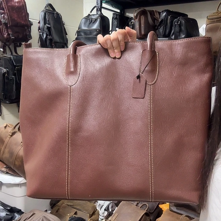 头层牛皮真皮托特包