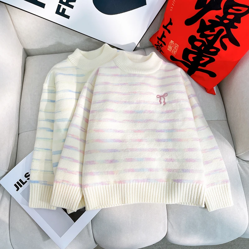 女童毛衣秋冬季新款洋气时尚儿童针织保暖休闲上衣zb5196简约童品