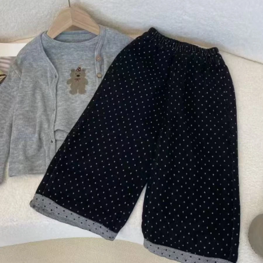 爆款点点加绒裤子女童