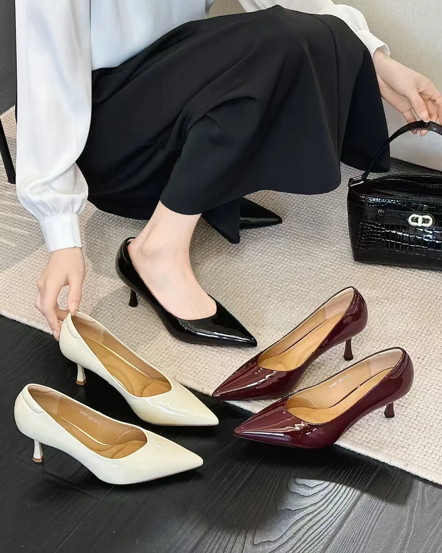 细跟高跟鞋通勤尖头秋季气质简约夏季单鞋春秋细跟法式