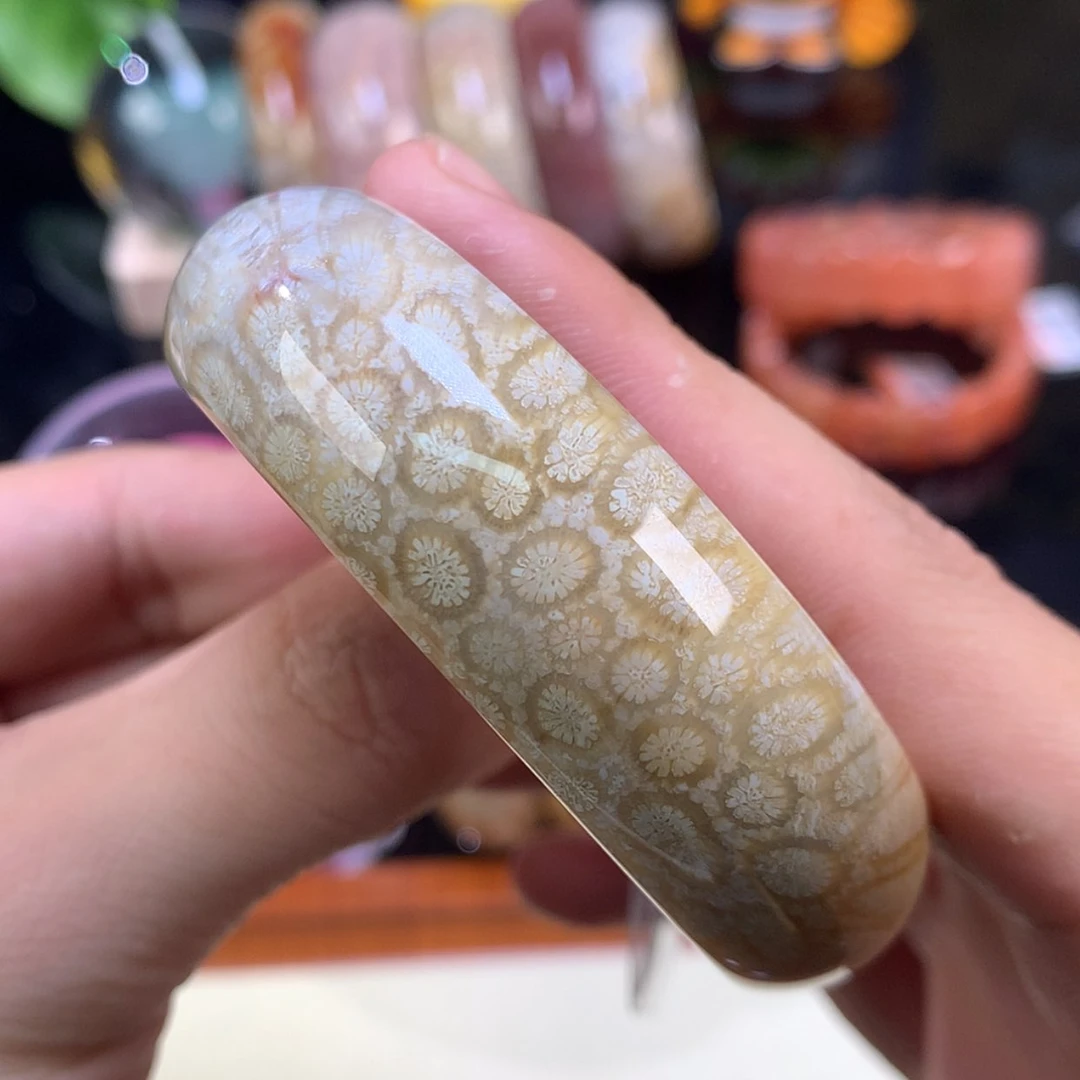 【闪购商品】颈饰未镶嵌硅化珊瑚(珊瑚玉)35号54.9圈雏菊花花
