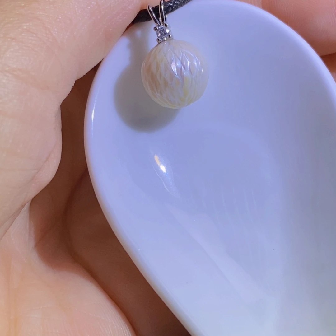 银S925镶嵌淡水珍珠微瑕