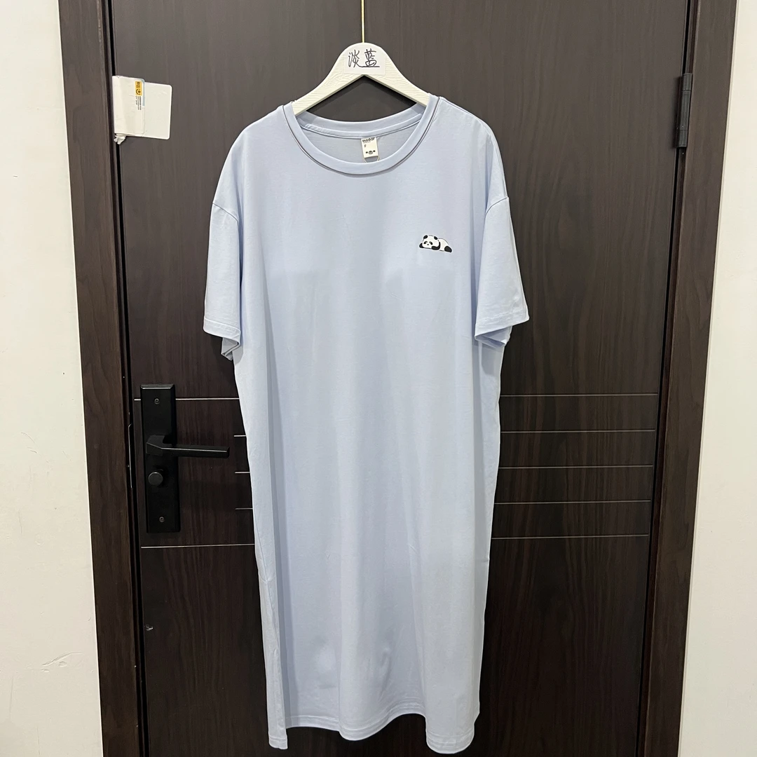 25A24593女家居睡裙休闲短袖带胸垫大码宽松【LL】