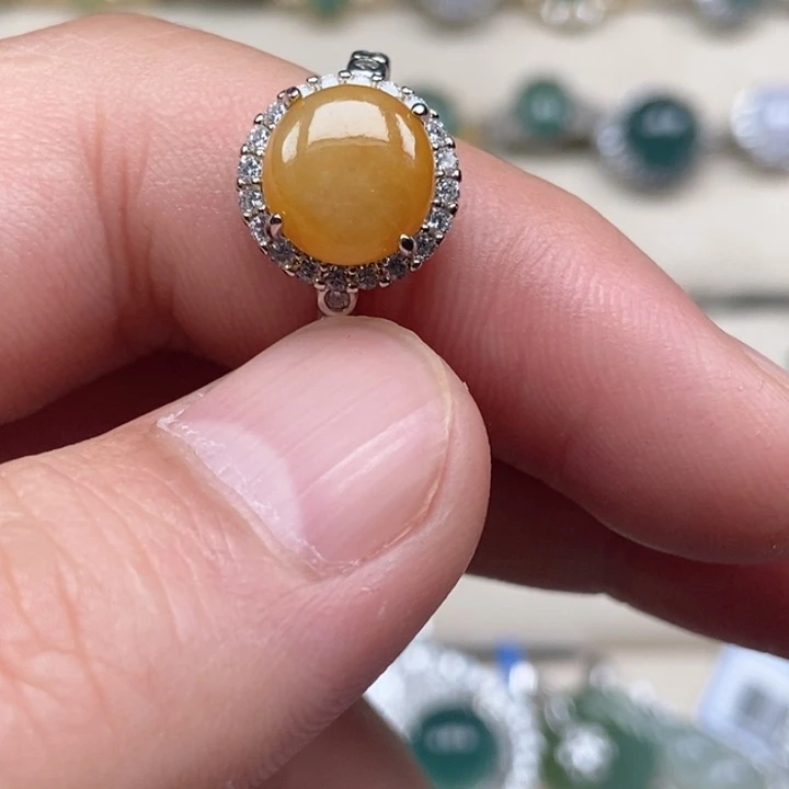 翡翠银S925镶嵌戒指