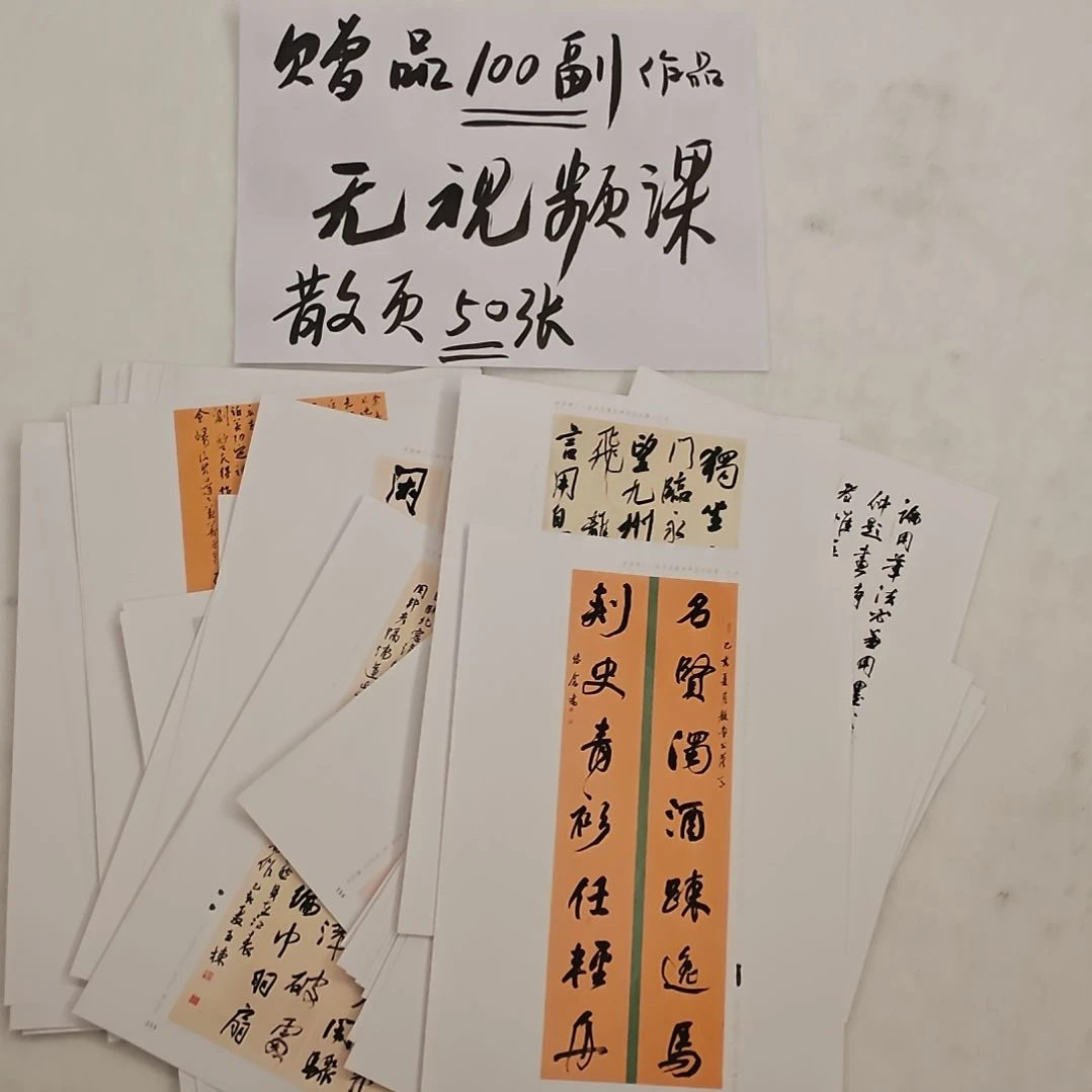 书法赠品散页历届国展行书100件作品