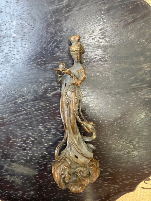 【孤品捡漏】铜美女摆件