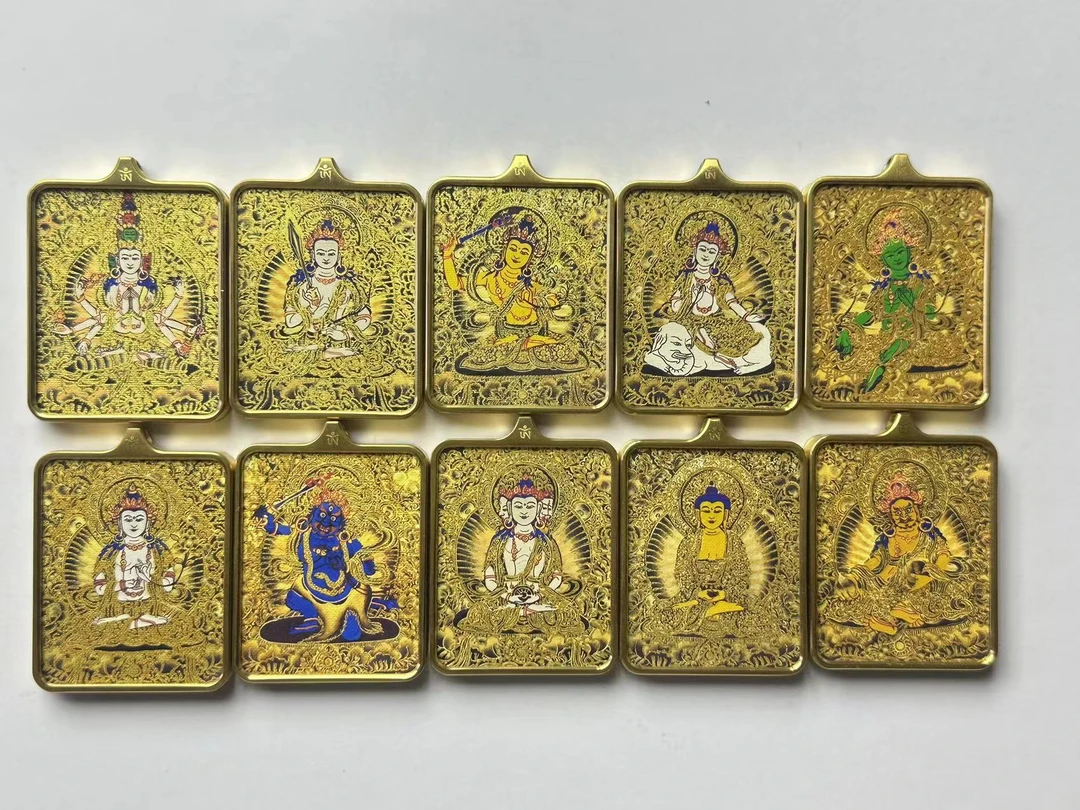 生肖黑金单面唐卡【福心缘】热贡 画风 随身携带 藏式风格 唐卡