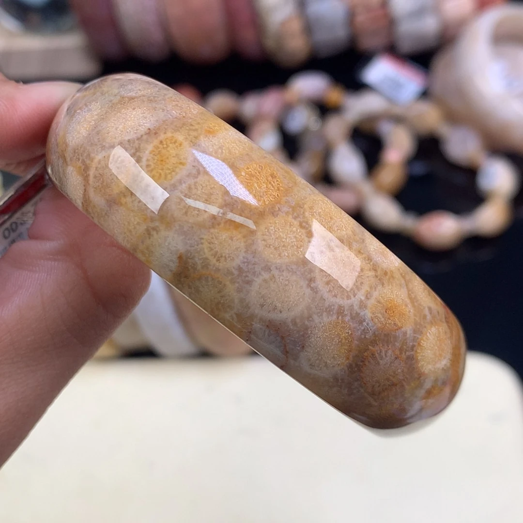 【闪购商品】颈饰未镶嵌硅化珊瑚（珊瑚玉）60号精美手镯58圈