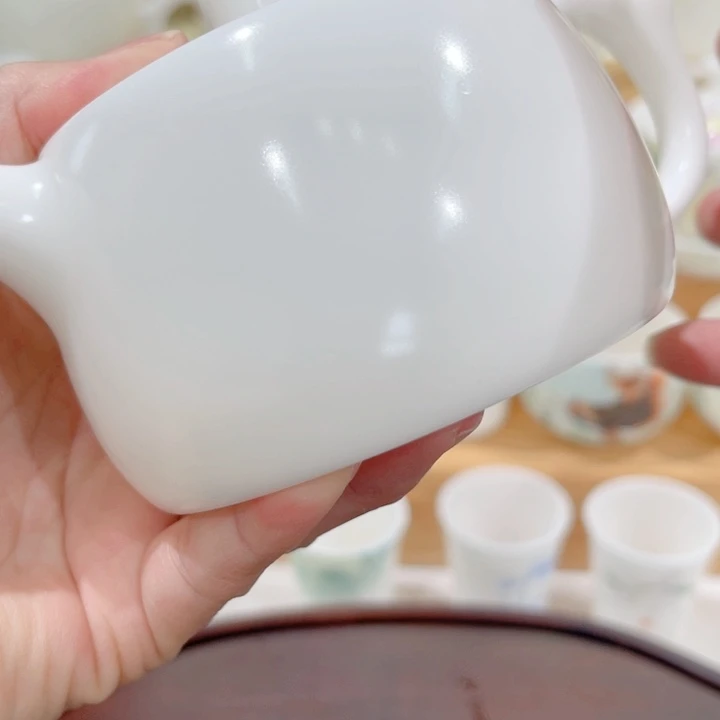 羊脂玉厚釉盖碗150灬小***