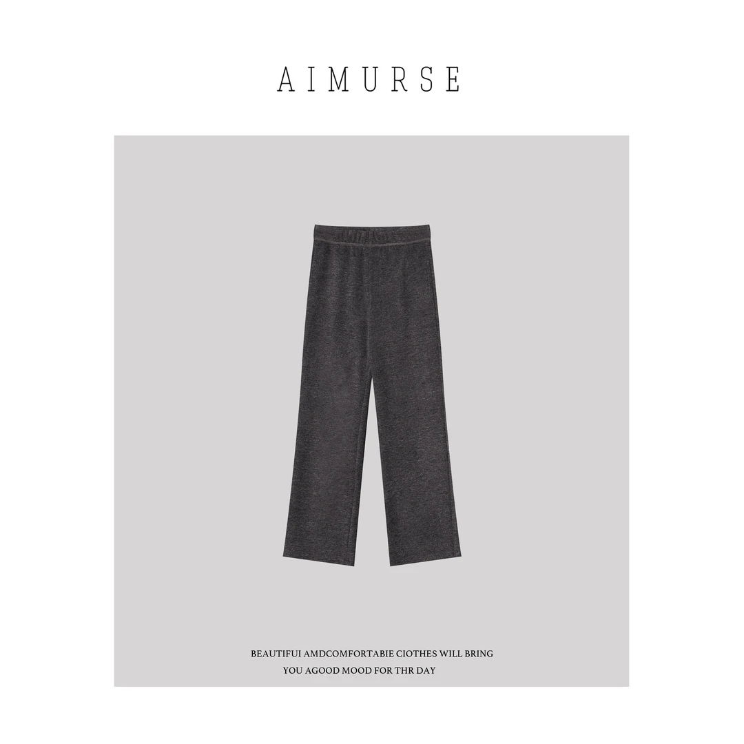 AIMURSE【超妙长腿】小众设计师 冬季简约保暖百搭休闲裤 AM80085