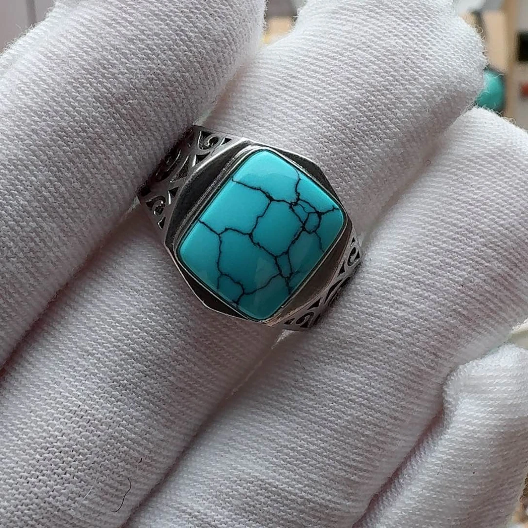 绿松石珠宝奇石银S925镶嵌磊