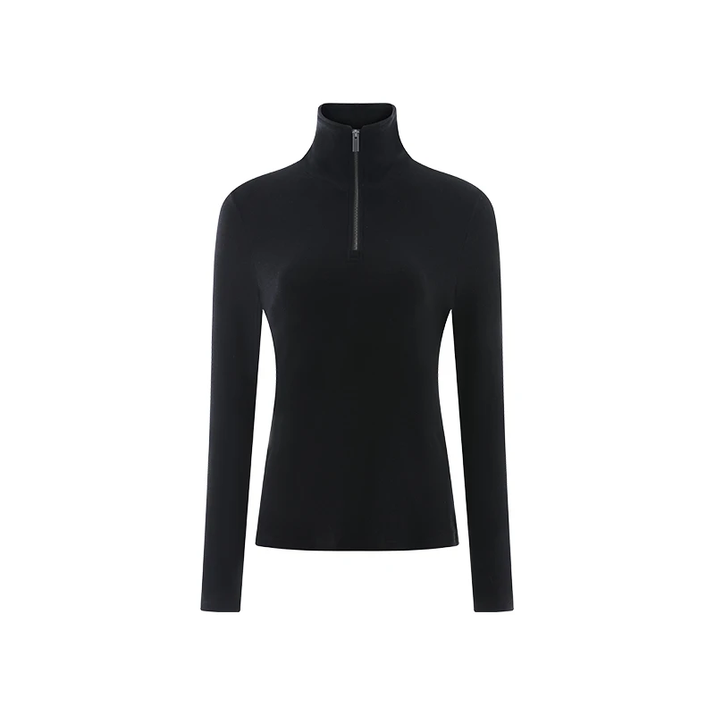 【叶子严选】德绒修身百搭长袖套头上衣DJN183-女款