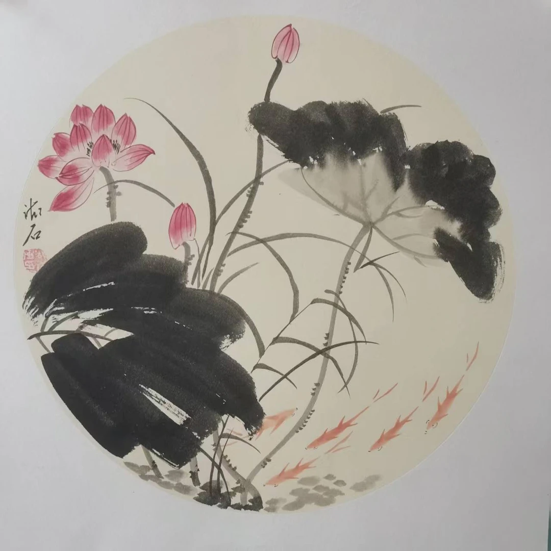 胡宏源荷花绘画作品随机画面