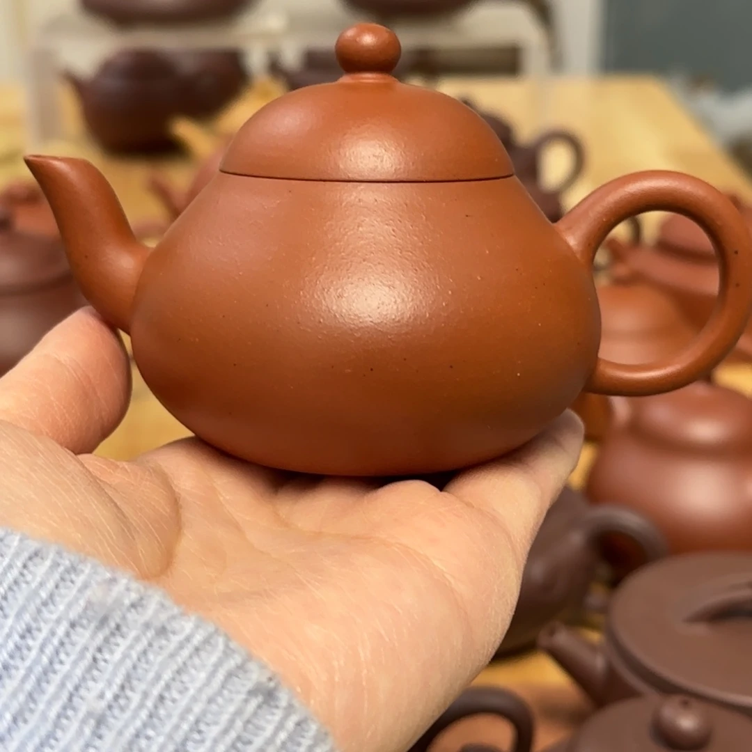 茶壶紫砂矮梨120cc微瑕小煤窑朱泥