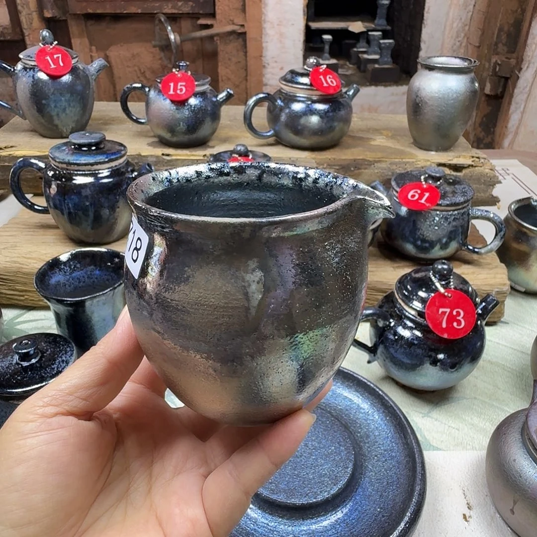壶建水紫陶紫泥柴烧杯