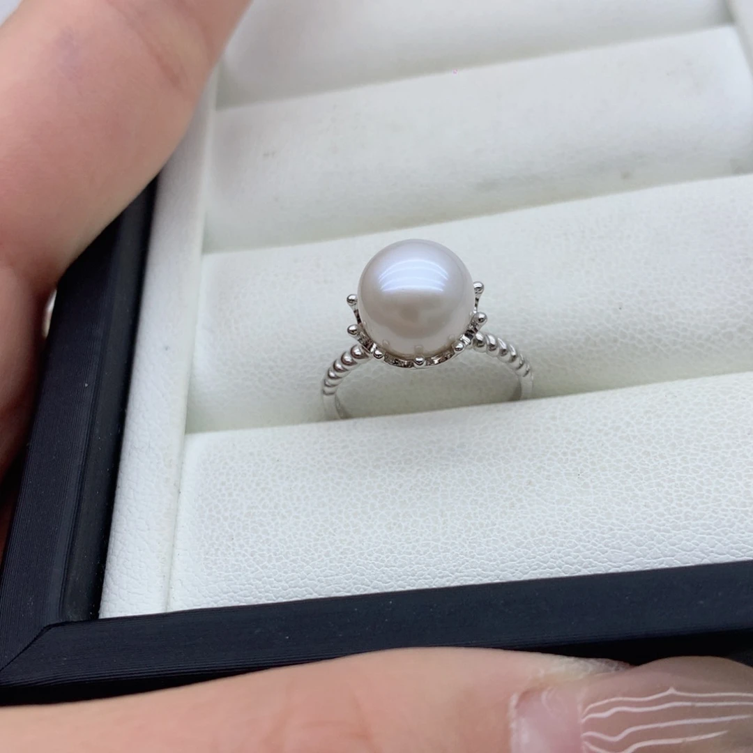 h***Y银S925镶嵌戒指淡水珍珠