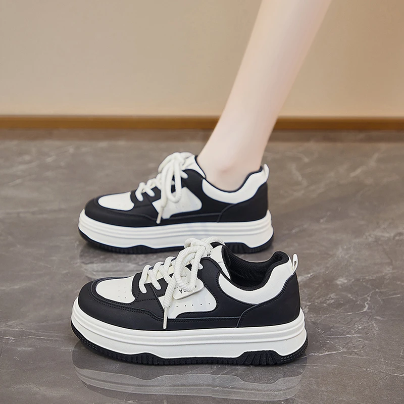 2025春季小白鞋新款韩版ins女学生厚底增高运动板鞋休闲鞋无圆头