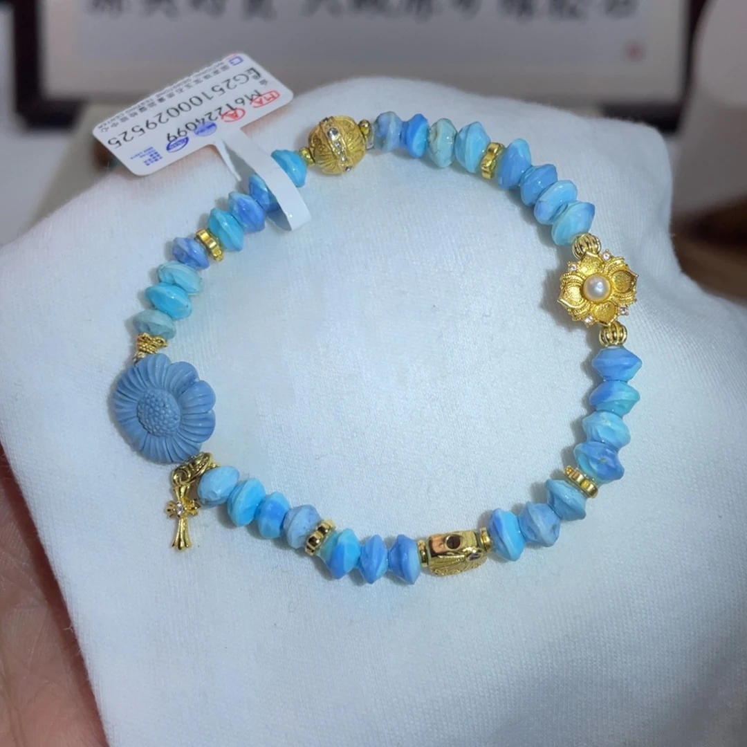 银S925镶嵌绿松石手链