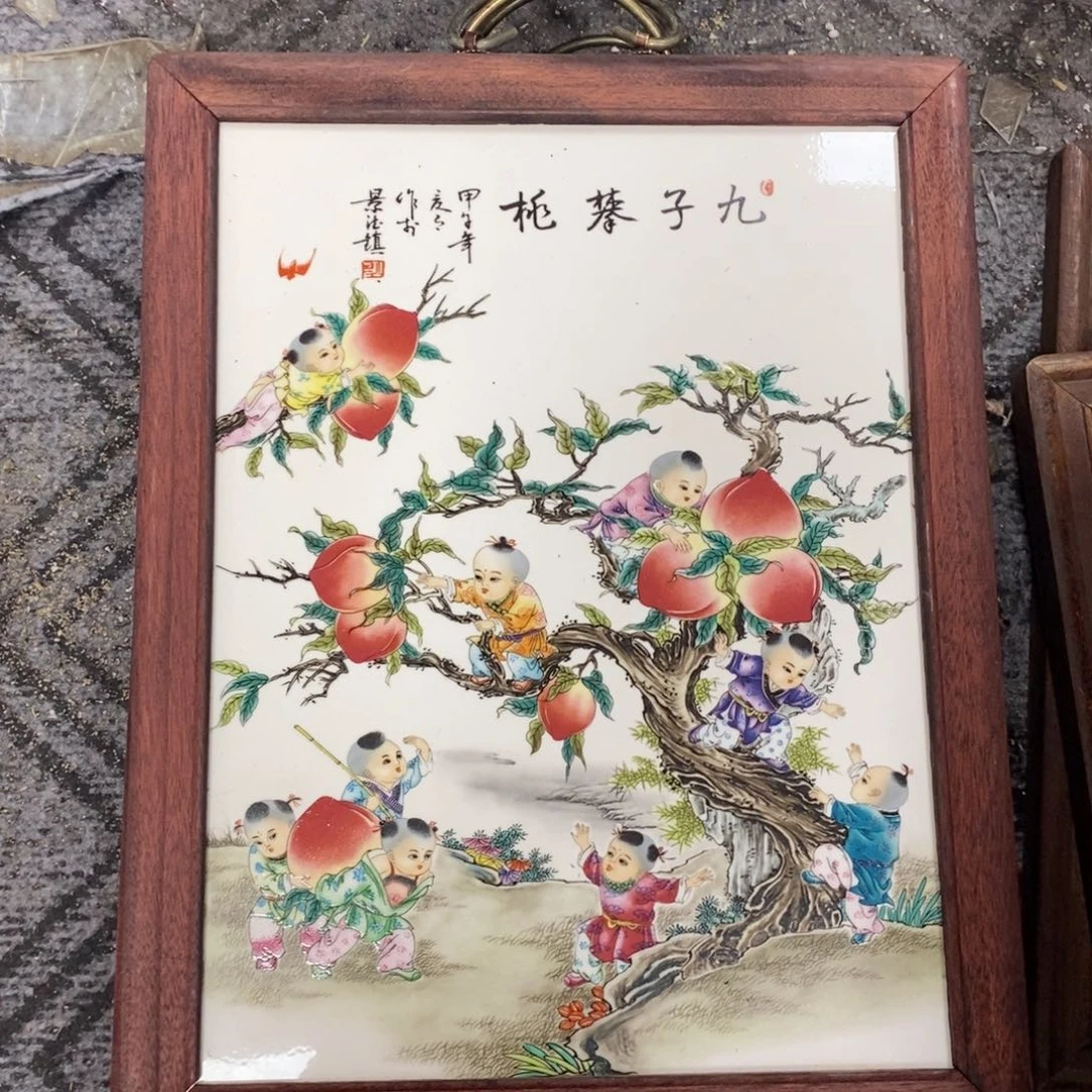 瓷片37*28*1景德镇瓷板画柴窑烧制