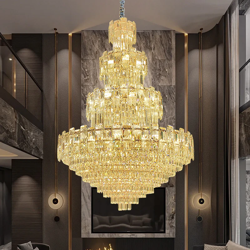 自建房别墅酒店轻奢创意简约美式法式欧式水晶大吊灯高档大气奢华