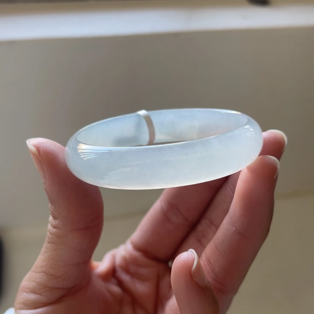 翡翠未镶嵌手镯52.7圈贵妃镯三天鉴赏期