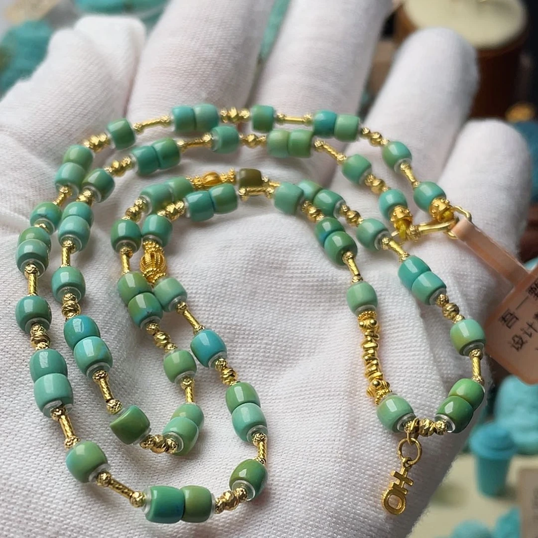 绿松石珠宝奇石18K金镶嵌