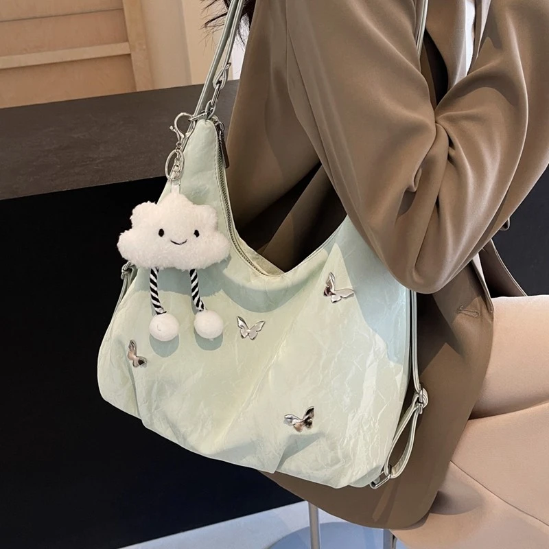 休闲大容量双肩包女2025新款学生通勤单肩斜挎托特包轻便旅行背包