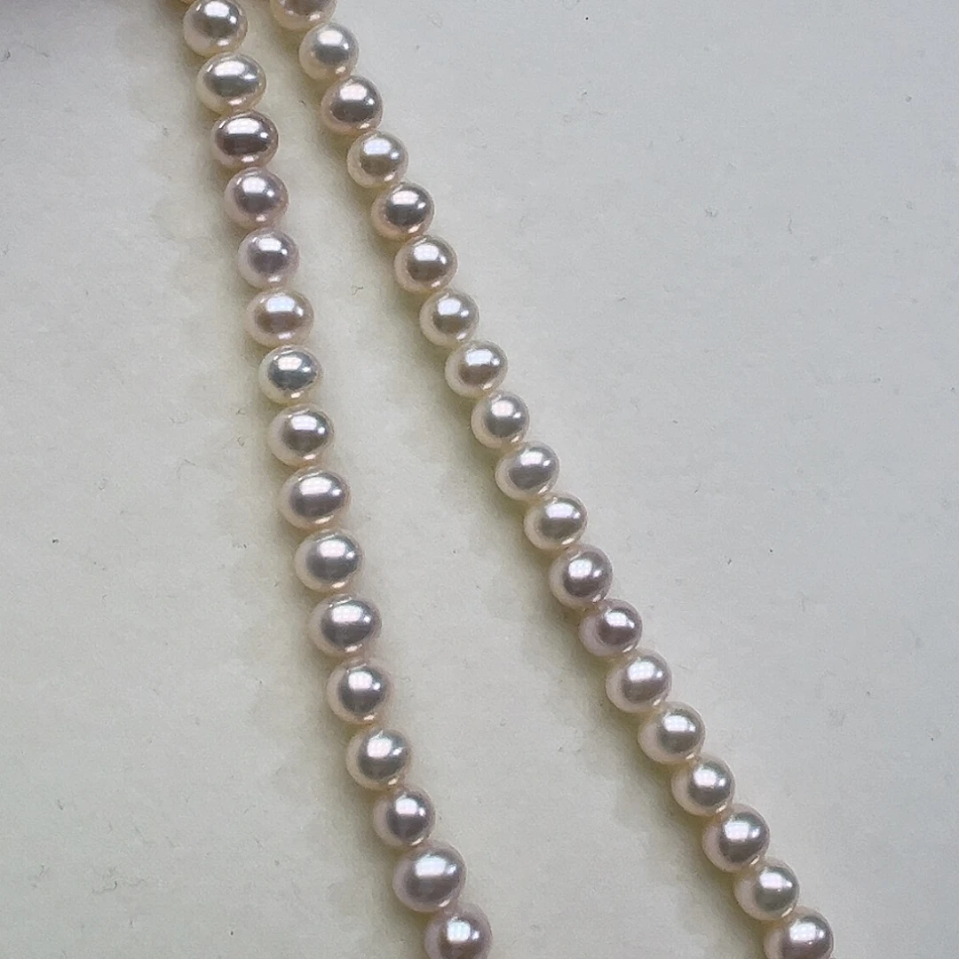 银S925镶嵌颈饰淡水珍珠➕6-6.5高品极光炫彩