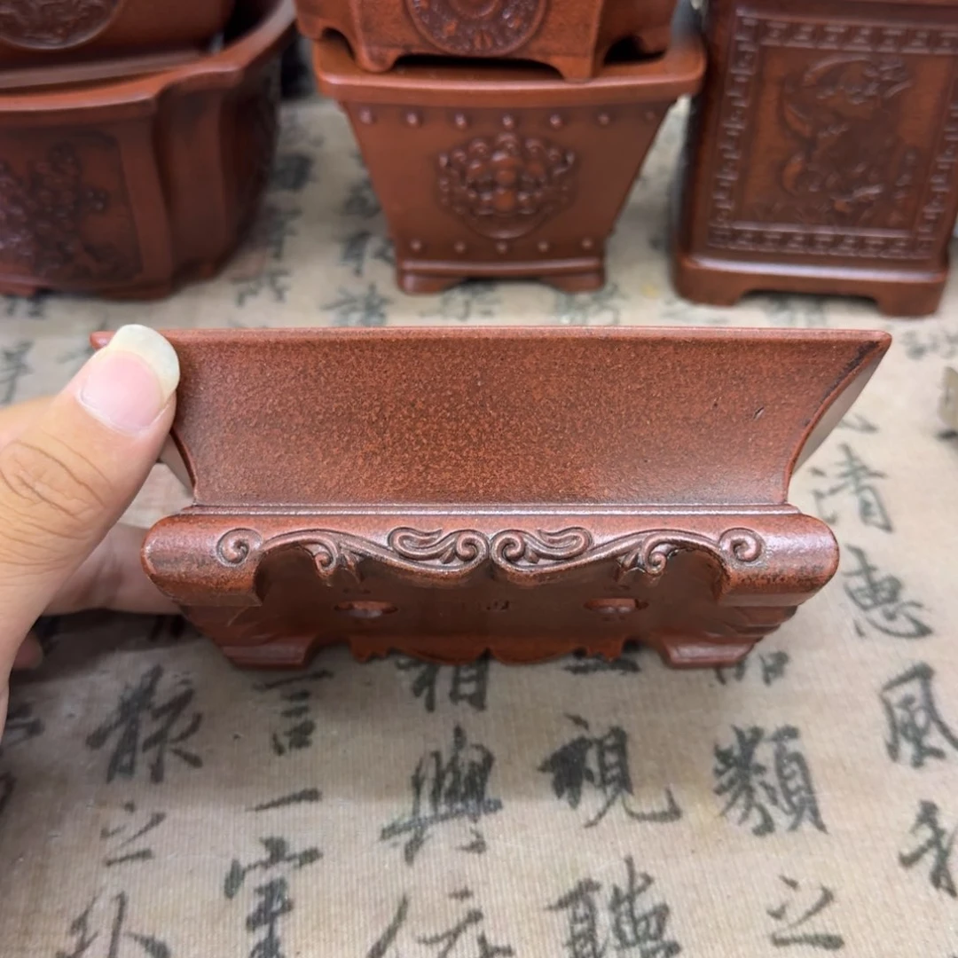 紫砂花盆13.5x9.5x3.5内经紫砂花盆