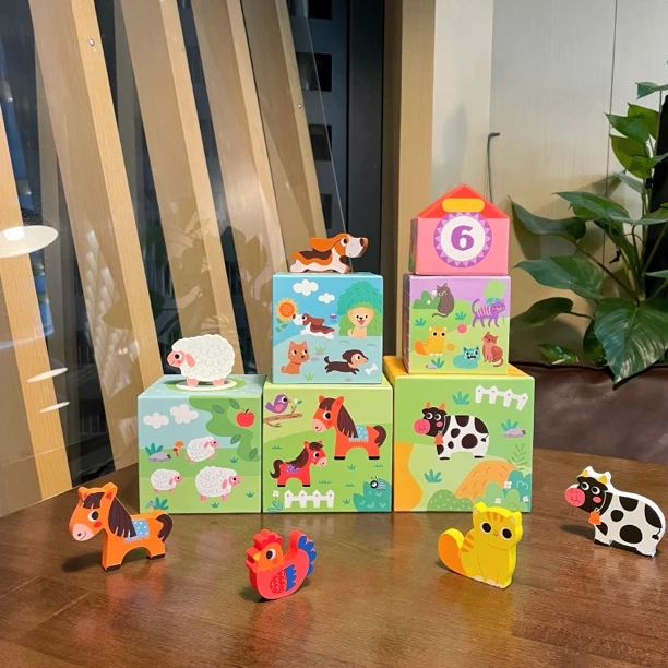 婴儿童玩具数字套盒叠叠乐堆2层层叠杯3岁到纸质套塔宝宝早教益智