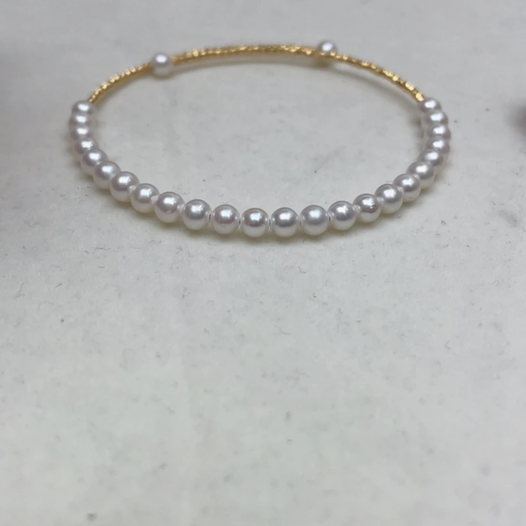 银S925镶嵌手镯淡水珍珠