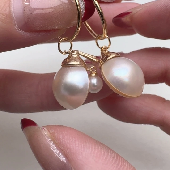 拼合珍珠（马贝珠）耳饰银S925镶嵌