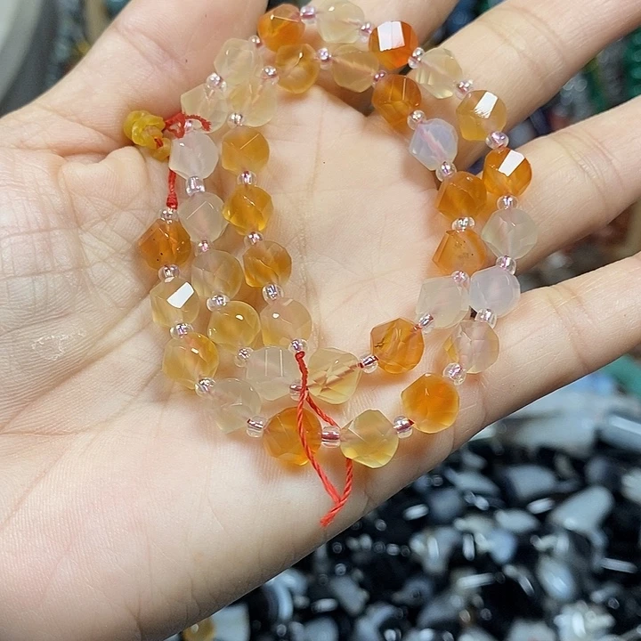 玛瑙/玉髓未镶嵌珠宝半成品天然玛瑙扭扭卡8mm